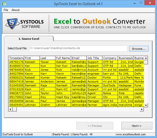 Professional  Excel to vCard 3.5